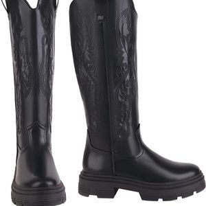 Size 8 Women’s Black Combat Cowboy Boot - NEVER WORN